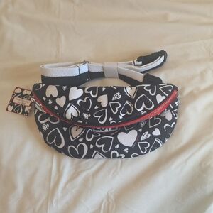 Brighton Heart Print Belt Bag with Red Trim NWT